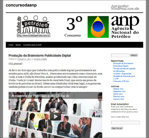 Screenshot do Blog