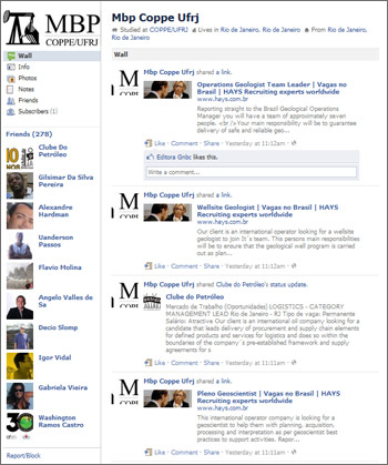 Screenshot do Facebook